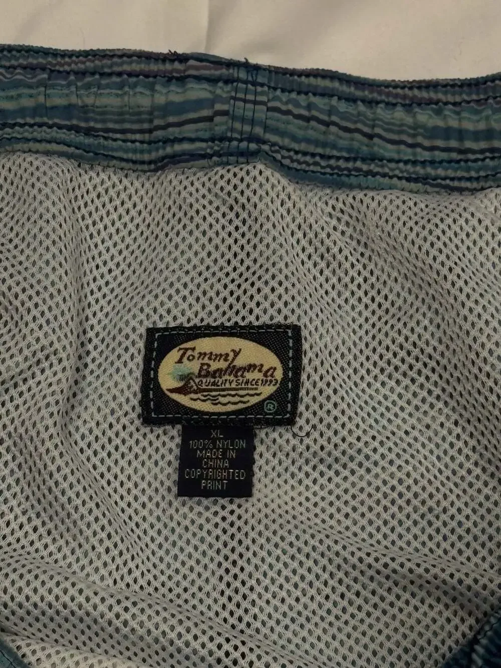 Vintage Tommy Bahama Mens Board Shorts Floral Swim Blue